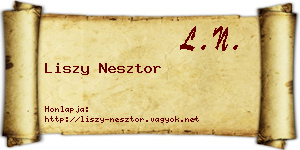 Liszy Nesztor névjegykártya